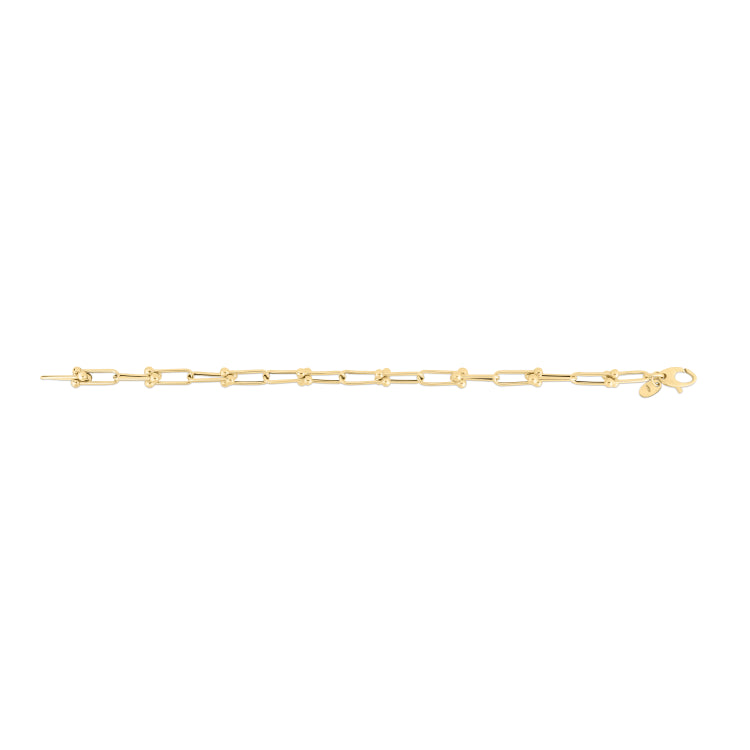 14K Yellow Gold 5.9mm Jax Link 18 Chain Necklace with Lobster Clasp.