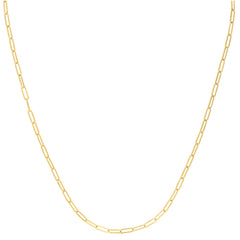 10K Yellow Gold 2.5mm Paperclip 20 Chain with Lobster Lock