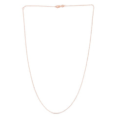 14K Rose Gold 1.1mm Extendable Diamond Cut Cable 18 Chain (Jump Ring at 16 inch) with Lobster Lock