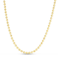 14K Yellow Gold 3mm Moon 7 Chain Bracelet with Lobster Clasp