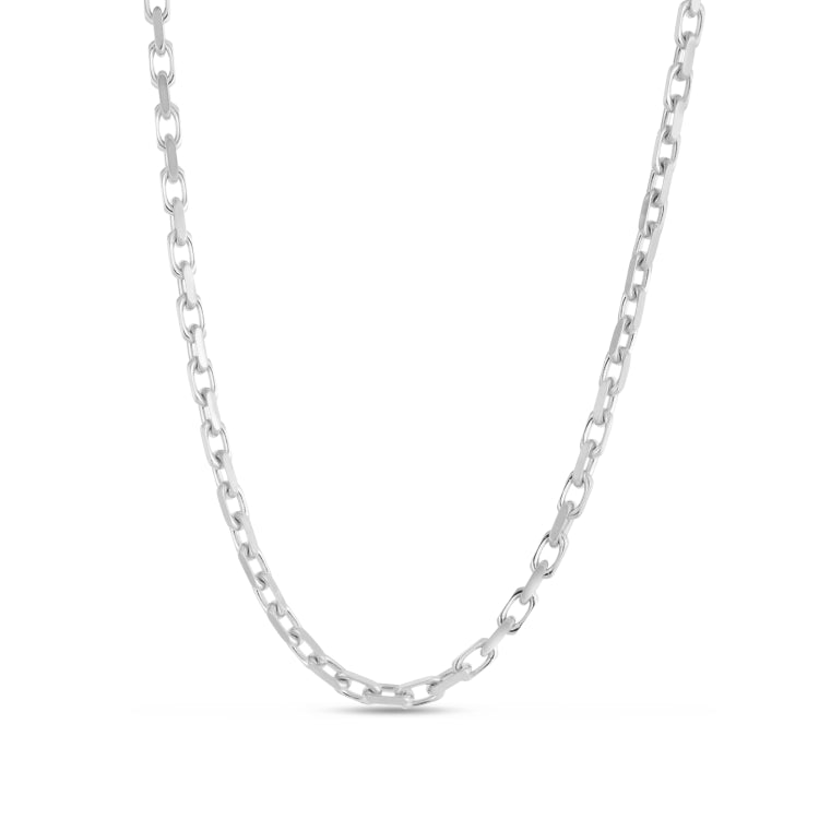 14K White Gold 7.25 2.45mm French Cable Chain with Lobster Clasp