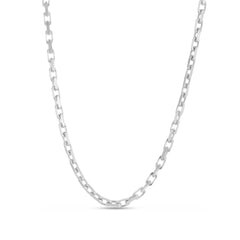 14K White Gold 18  2.45mm French Cable Chain with Lobster Clasp