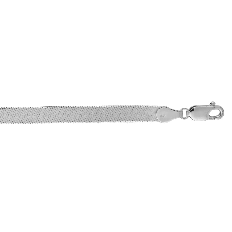 14K White Gold 18  4.6mm Imperial Herringbone Chain with Lobster Clasp