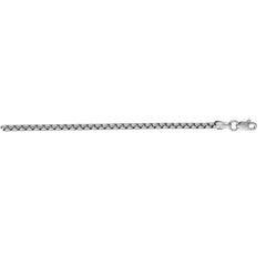 14K White Gold 18 1.6mm Solid Round Box Chain with Lobster Clasp