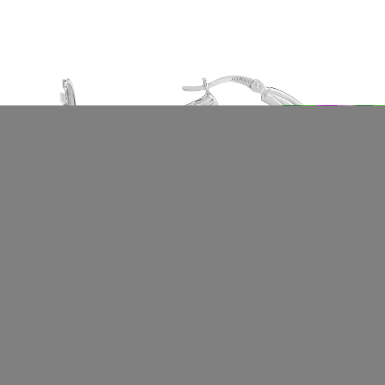 Silver Polished Multi Row Bamboo Hook Earrings with Hinged Clasp. Rhodium Plated.