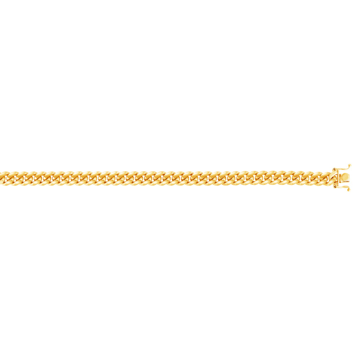 Silver (14k Yellow Gold Plated) 7mm Polished 22 Miami Cuban Chain Necklace with Box Clasp.