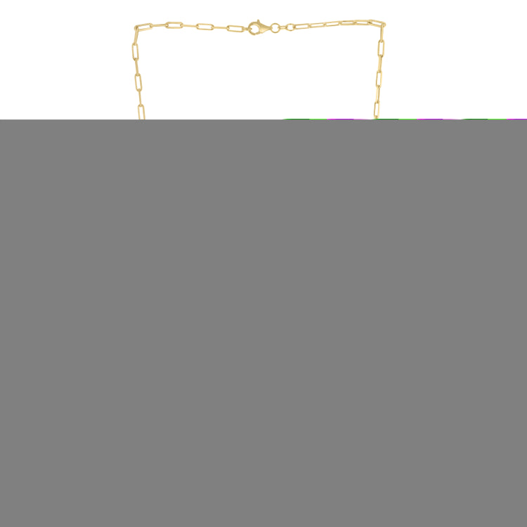 Silver (14k Yellow Gold Plated) 18 2.5mm Diamond Cut Paperclip Chain Necklace with Lobster Clasp.