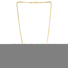Silver (14k Yellow Gold Plated) 24 2.1mm Polished Round Box Chain Necklace with Lobster Clasp.