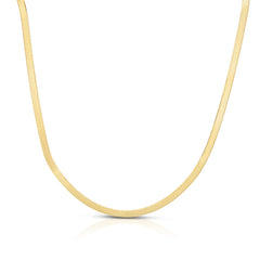 Silver (14k Yellow Gold Plated) 8 2.7mm Imperial Herringbone Chain Bracelet with Lobster Clasp.