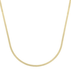 14K Yellow Gold 2.8mm Light Gourmette (Baby Cuban) 16 Chain with Lobster Clasp