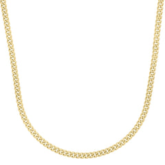 14K Yellow Gold 4.1mm Light Gourmette (Baby Cuban) 20 Chain with Lobster Clasp