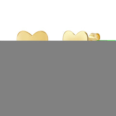 14K Yellow Gold Heart & Freshwater Pearl Drop Studs with Push Back Clasp