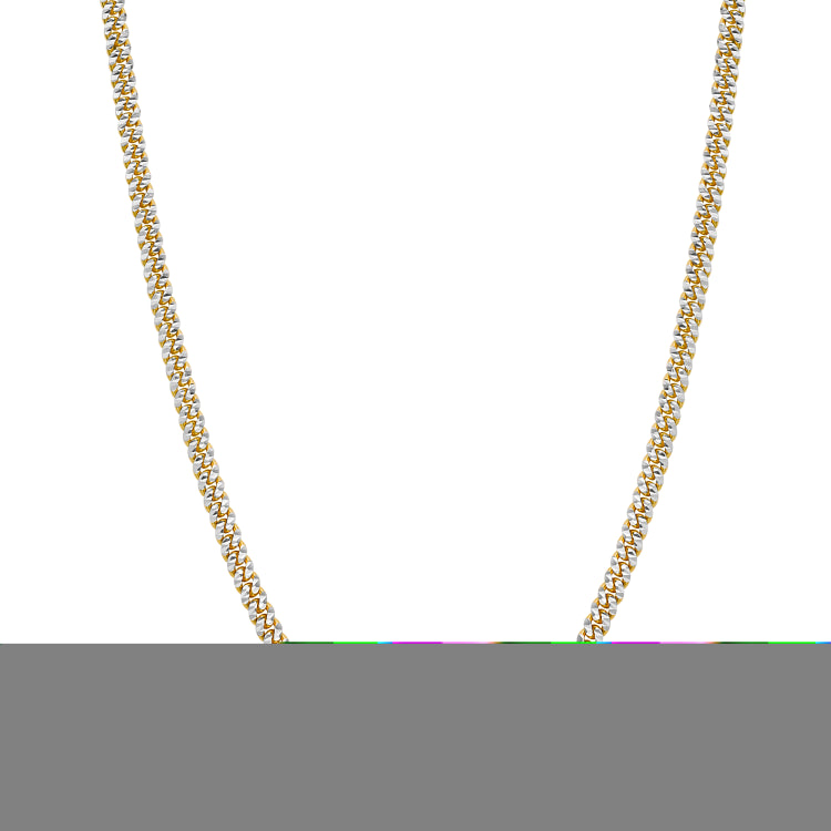 14K Yellow Gold 4mm Pave Classic Miami Cuban 24 Chain with Box with Both Side Figure 8 Clasp