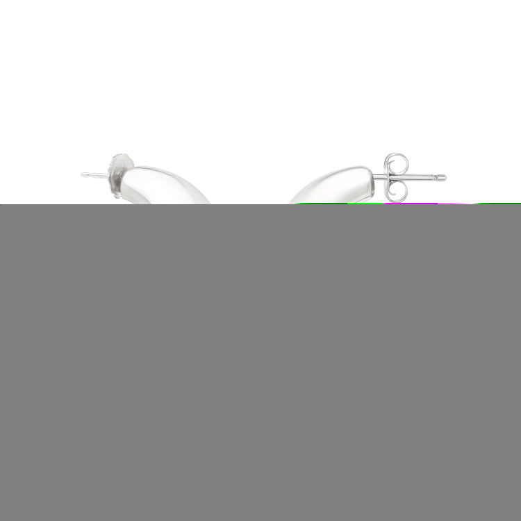 Sterling Silver Polished Half Moon Earrings with Push Back Clasp
