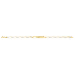 14K Yellow Gold Pave Curb Pave ID 8 Bracelet with Lobster Clasp