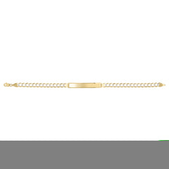 14K Yellow Gold Pave Curb ID 8 Bracelet with Lobster Clasp