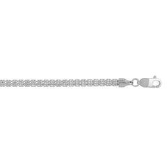 14K White Gold 3.3mm Fancy Ice 16 Chain Necklace with Lobster Clasp