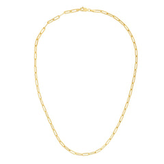 10K Yellow Gold 7.5 3.2mm Paperclip Chain Bracelet with Lobster Clasp