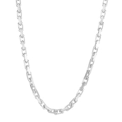 Sterling Silver 5mm 20 French Cable Chain Necklce with Lobster Clasp. Item is rhodium plated.