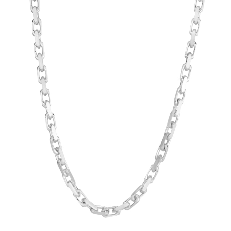 Sterling Silver 6.12mm 20 French Cable Chain Necklace with Lobster Clasp. Item is rhodium plated.