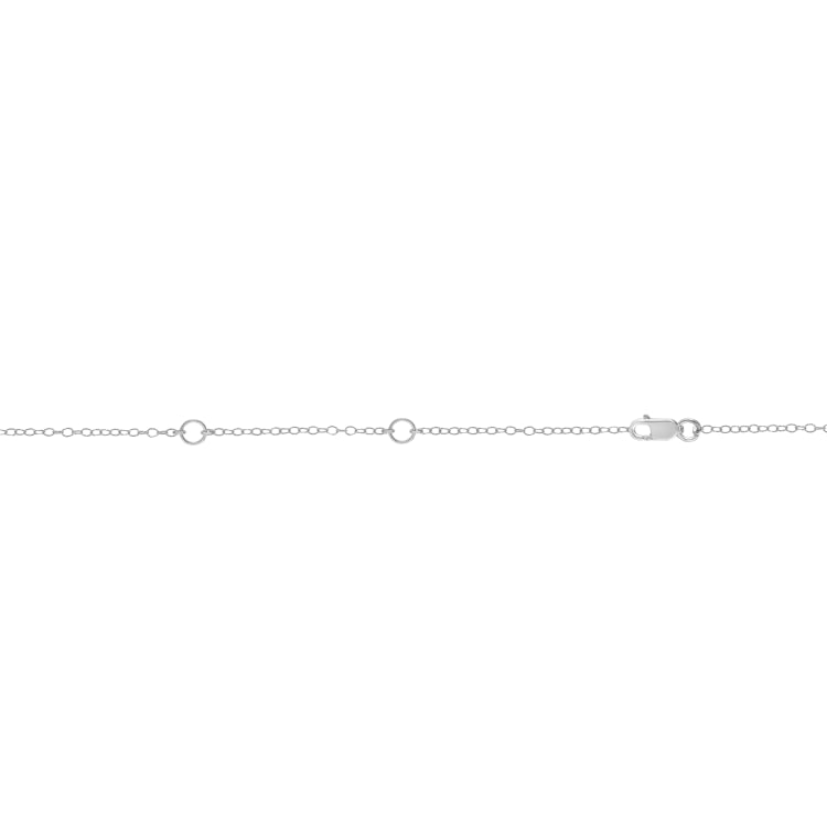 Sterling Silver .8mm Double Extendable Cable Chain with Lobster Clasp. 18 Total length with jump ring at 16 and 17. Item is rhodium plated.