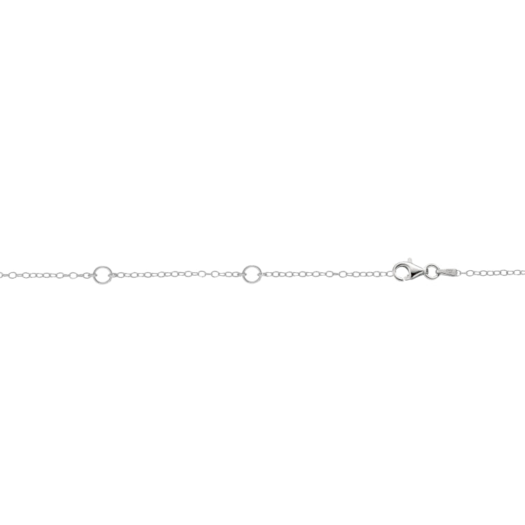 Sterling Silver 1.4mm Double Extendable Cable Chain with Lobster Clasp. 18 Total length with jump ring at 16 and 17. Item is rhodium plated.