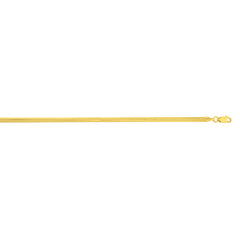 14K Yellow Gold 18 3.3mm Oval Snake Chain Necklace with Lobster Clasp.