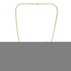 10K Two-tone Gold 20 3.8mm Fancy Ice Chain Necklace with Lobster Clasp