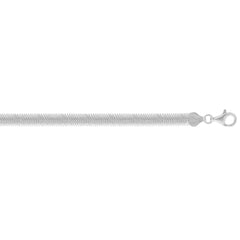 Sterling Silver 18 6.4mm Oval Snake Chain Necklace with Lobster Clasp. Item is rhodium plated.