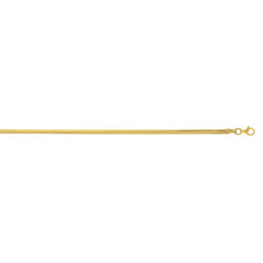Sterling Silver (Yellow Gold Plated) 18 2.6mm Oval Snake Chain Necklace with Lobster Clasp.