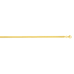 Sterling Silver (Yellow Gold Plated) 16 3.3mm Oval Snake Chain Necklace with Lobster Clasp.
