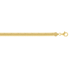 Sterling Silver (Yellow Gold Plated) 18 6.4mm Oval Snake Chain Necklace with Lobster Clasp.
