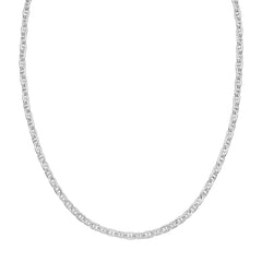 Sterling Silver 22 4.35mm Anchor Chain with Lobster Clasp. Item is rhodium plated.