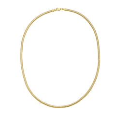 14K Yellow Gold 3.3mm 20 Polished Lite Oval Snake Chain Necklace with Lobster Clasp