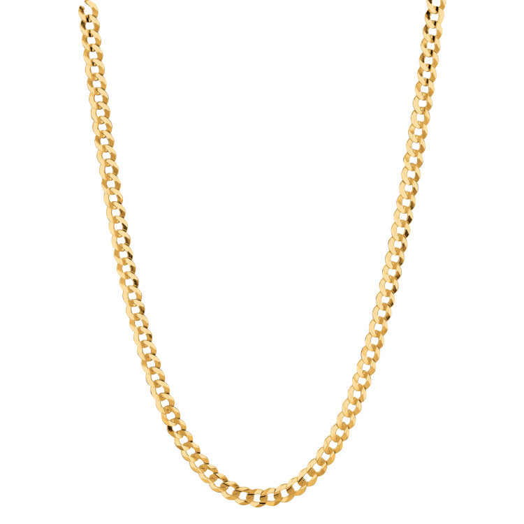 14K Yellow Gold 4.7mm Comfort Curb 18 Chain with Lobster Lock