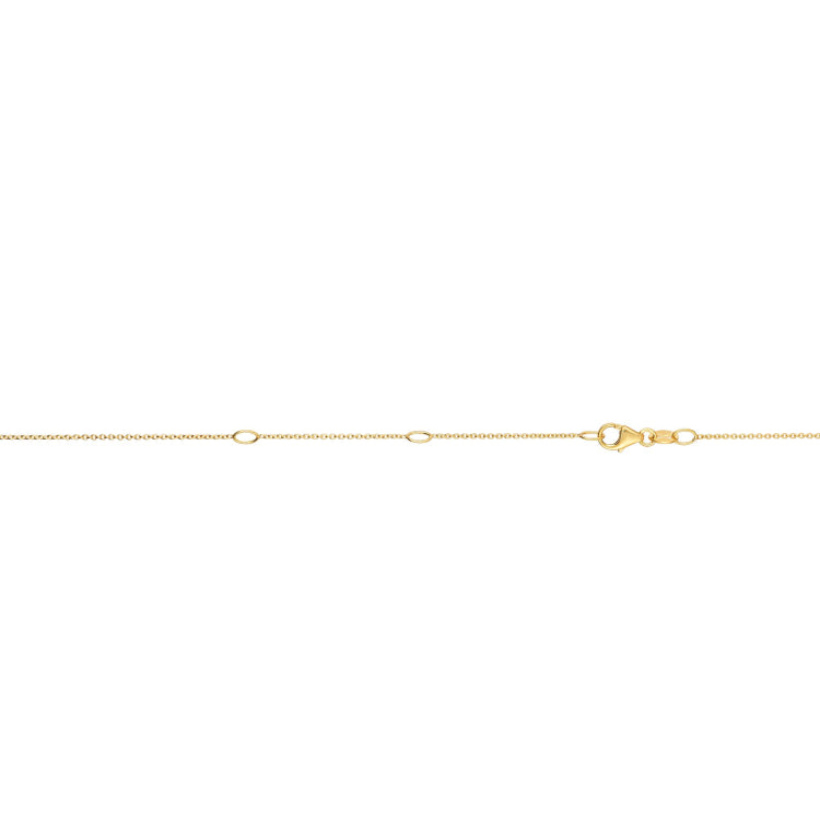 10K Yellow Gold .85mm Double Extendable Oval Cable 18 Chain (Jump Ring at 16 and 17 inch) with Lobster Lock
