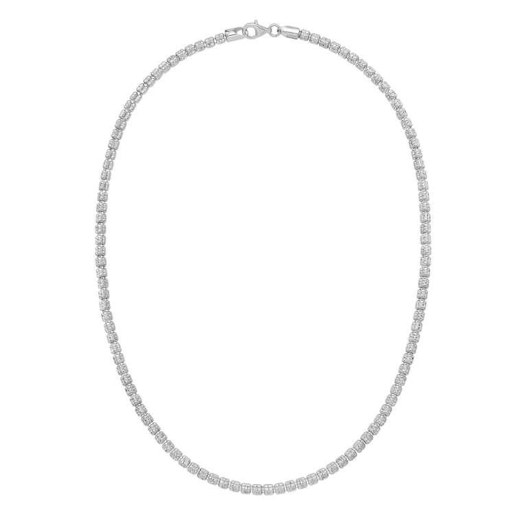 Sterling Silver 20 Fancy Ice Chain with Pear Shaped Lobster Clasp