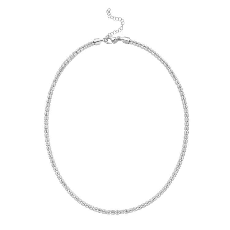 Sterling Silver 18 Fancy Ice Chain with Pear Shaped Lobster Clasp