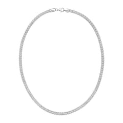 Sterling Silver 18 Fancy Ice Chain with Pear Shaped Lobster Clasp