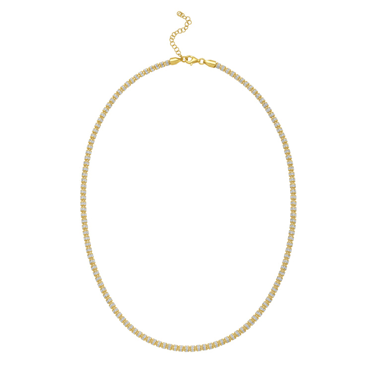 Silver with Gold Plating 16 Fancy Ice Chain with Pear Shaped Lobster Clasp