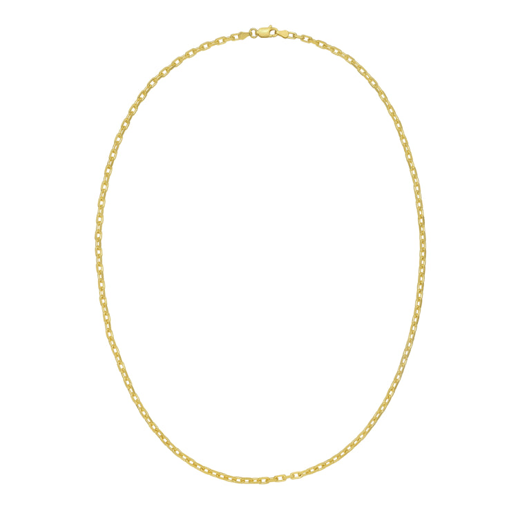 Silver with Gold Plating 24 2.8mm French Cable Chain with Lobster Clasp