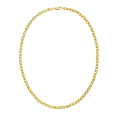 Silver with Gold Plating 8.25 5mm French Cable Chain with Lobster Clasp