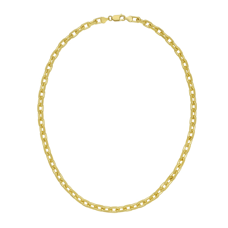 Silver with Gold Plating 22 5.6mm French Cable Chain with Lobster Clasp