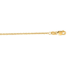 14K Yellow Gold 1.5mm Diamond Cut Cable 7 Chain with Lobster Lock