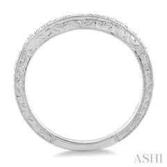 1/5 Ctw Round Cut Diamond Wedding Band in 14K White Gold