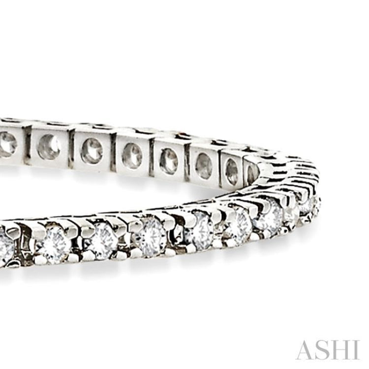 4 Ctw Square Shape Round Cut Diamond Tennis Bracelet in 14K White Gold