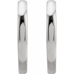Platinum Hinged 15 mm Hoop Earrings
