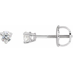 Sterling Silver .03 CTW Natural Diamond Earrings