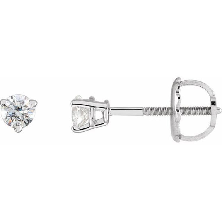 14K White Gold 1/8 CTW Natural Diamond Earrings