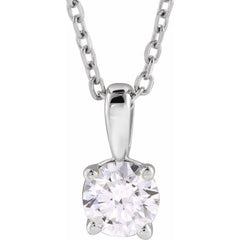 14K White Gold 1/3 CT Lab-Grown Diamond 18" Necklace